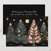 フェスティバルクリスマスツリーのグリーティングカード シーズンカード (正面/裏面)