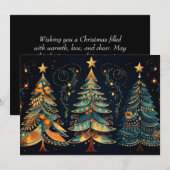 フェスティバルクリスマスツリーのグリーティングカード シーズンカード (正面/裏面)