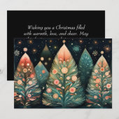 フェスティバルクリスマスツリーのグリーティングカード シーズンカード (正面/裏面)