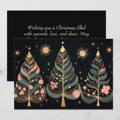 フェスティバルクリスマスツリーのグリーティングカード シーズンカード (正面/裏面)