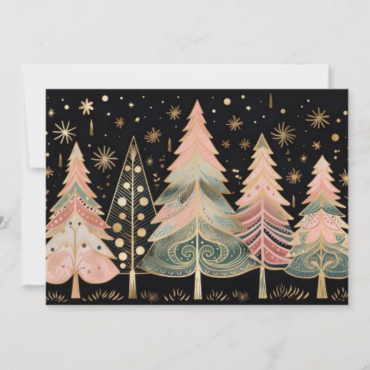 フェスティバルクリスマスツリーのグリーティングカード シーズンカード (正面)
