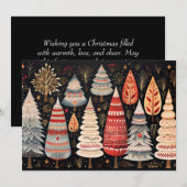 フェスティバルクリスマスツリーのグリーティングカード シーズンカード (正面/裏面)