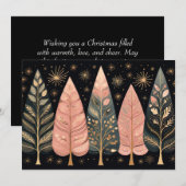 フェスティバルクリスマスツリーのグリーティングカード シーズンカード (正面/裏面)