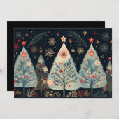 フェスティバルクリスマスツリーのグリーティングカード シーズンカード (正面/裏面)