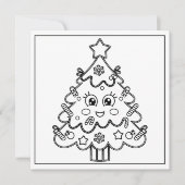 フェスティバルクリスマスツリーの着色 シーズンカード (正面)