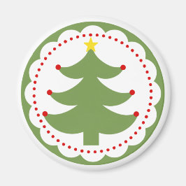 フェスティバルクリスマスツリーをラウンドマグネットに マグネット