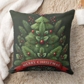 フェスティバルクリスマスツリーイラストレーション クッション (ブランケット)