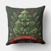 フェスティバルクリスマスツリーイラストレーション クッション (裏面)