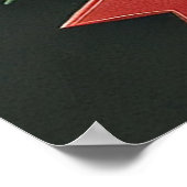 フェスティバルクリスマスツリーイラストレーション ポスター (角)