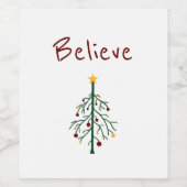 フェスティバルクリスマスツリーウィンターレトロ ワインラベル (シングルラベル)