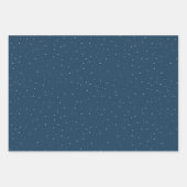 フェスティバルクリスマスツリーウォーターカラーブルーホリデー ラッピングペーパーシート (正面2)