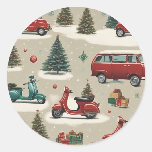 フェスティバルクリスマスツリーオーナメントと ラウンドシール (正面)