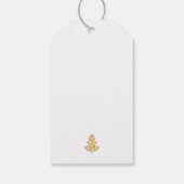 フェスティバルクリスマスツリーカスタムファミリーネームブラック ギフトタグ (裏面)