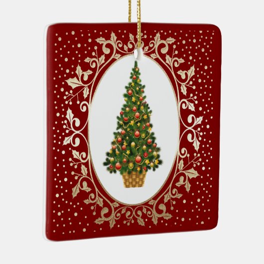 フェスティバルクリスマスツリーカスタム休日 セラミックオーナメント (右)