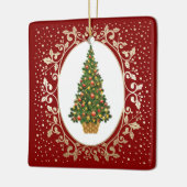 フェスティバルクリスマスツリーカスタム休日 セラミックオーナメント (左)