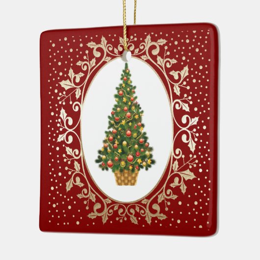 フェスティバルクリスマスツリーカスタム休日 セラミックオーナメント (左)