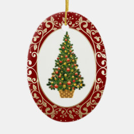 フェスティバルクリスマスツリーカスタム セラミックオーナメント