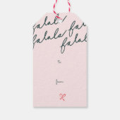 フェスティバルクリスマスツリーグリーンヴィンテージレトロファンGif ギフトタグ (裏面)