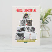 フェスティバルクリスマスツリーコラージフォトカード シーズンカード (スタンド正面)