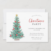 フェスティバルクリスマスツリーシンプルのエレガントパーティー 招待状 (正面)