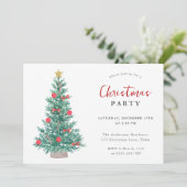 フェスティバルクリスマスツリーシンプルのエレガントパーティー 招待状 (スタンド正面)