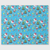 フェスティバルクリスマスツリースカイブルーラッピング紙 ラッピングペーパー (フラット)