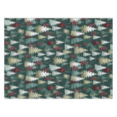 フェスティバルクリスマスツリーズウィンタースノーホリデー テーブルクロス (正面(横))