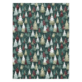 フェスティバルクリスマスツリーズウィンタースノーホリデー テーブルクロス (正面)