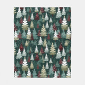 フェスティバルクリスマスツリーズウィンタースノーホリデー フリースブランケット (正面)
