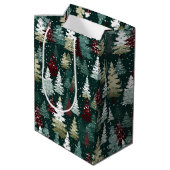 フェスティバルクリスマスツリーズウィンタースノーホリデー ミディアムペーパーバッグ (裏面アングル)