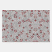 フェスティバルクリスマスツリーズスノーフレーク ラッピングペーパーシート (正面3)