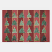 フェスティバルクリスマスツリーズスノーフレーク ラッピングペーパーシート (正面2)