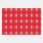 フェスティバルクリスマスツリーズスノーフレーク ラッピングペーパーシート (正面)