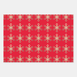 フェスティバルクリスマスツリーズスノーフレーク ラッピングペーパーシート