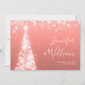 フェスティバルクリスマスツリーバラ結婚金ゴールドサンキューカード 招待状 (裏面)