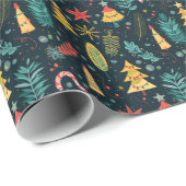 フェスティバルクリスマスツリーパターン – 喜びの休日 ラッピングペーパー (ロールコーナー)