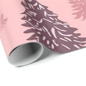 フェスティバルクリスマスツリーピンクヴィンテージレトロバン ラッピングペーパー (ロールコーナー)