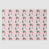 フェスティバルクリスマスツリーピンクヴィンテージレトロバン 薄葉紙 (正面)