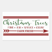フェスティバルクリスマスツリーファームホリデーステッカー 長方形シール (正面)