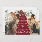 フェスティバルクリスマスツリーフォトファミリーホリデーカード シーズンカード (正面)