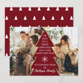 フェスティバルクリスマスツリーフォトファミリーホリデーカード シーズンカード