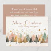 フェスティバルクリスマスツリーフラットホリデーカード シーズンカード (正面/裏面)
