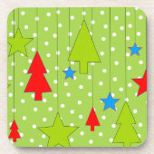 フェスティバルクリスマスツリープリント コースター (正面)