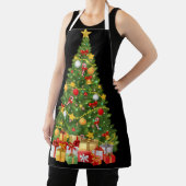 フェスティバルクリスマスツリーホリデーキッチンデザイン エプロン (インサイチュ)