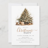 フェスティバルクリスマスツリーホリデークリスマスパーティー 招待状 (正面)