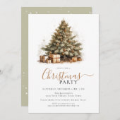 フェスティバルクリスマスツリーホリデークリスマスパーティー 招待状 (正面/裏面)