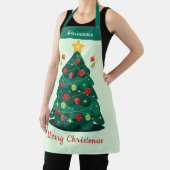 フェスティバルクリスマスツリーポインセチアデザイン エプロン (インサイチュ)