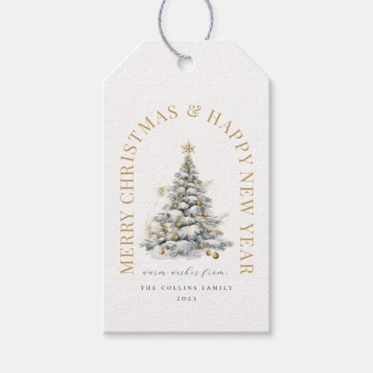 フェスティバルクリスマスツリーモダン ギフトタグ (正面)