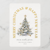 フェスティバルクリスマスツリーモダン 箔シーズンカード (正面)