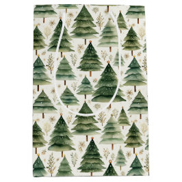 フェスティバルクリスマスツリーラッピング紙 ミディアムペーパーバッグ